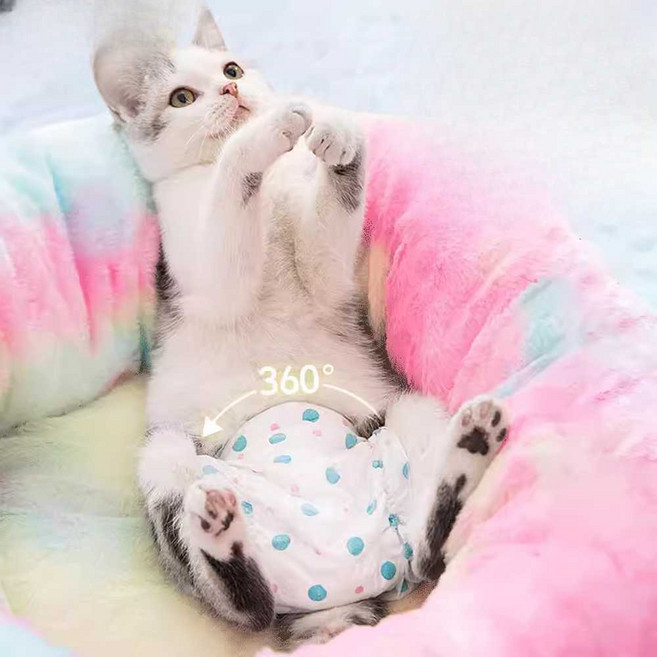 고양이 기저귀 40매 반려견 강아지 분변 새지않는 팬티, 1개, 4팩 (40매) XS (초소형)