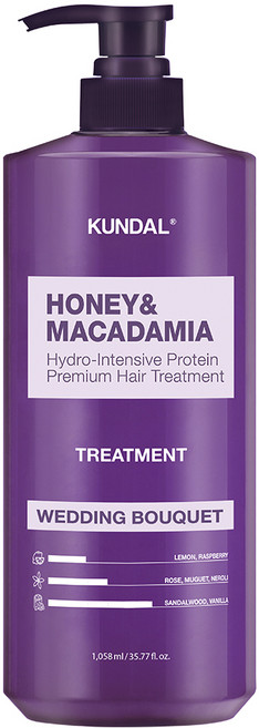 쿤달 허니 앤 마카다미아 헤어 트리트먼트 웨딩부케향, 1.058L, 1개