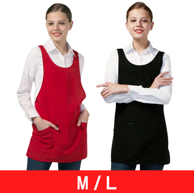 요들/퐁드 미니 앞치마/YA056/미용/미용실/가운/유니폼/폴리에스테르100%, 블랙, 1개