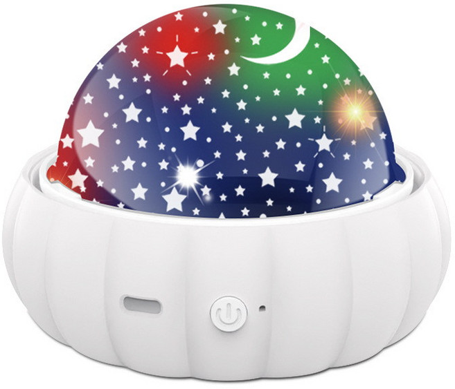 VANLUEE星空燈兒童房星空投影旋轉, 5V白色(配星月燈罩):如圖