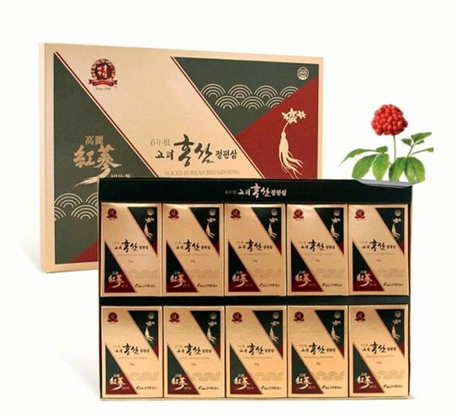 [ 명장홍삼] 홍삼절편삼 20g*10포(200g) 쇼핑백 포함, 20g*10포×5box