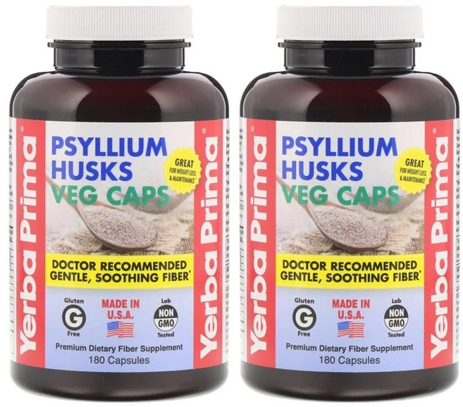 Yerba Prima 예바 프리마 실리엄 허스크 180캡슐 2팩, 수량, 180정 - 쿠팡