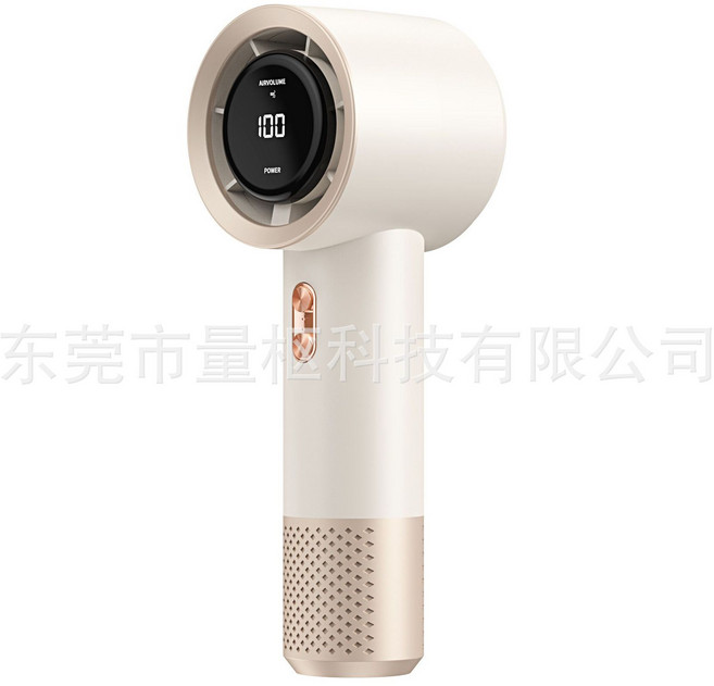新款高速手持小風扇usb充電迷你便攜式渦輪無葉暴力風, 178*66*65mm, T13-199檔/3000毫安-米白色