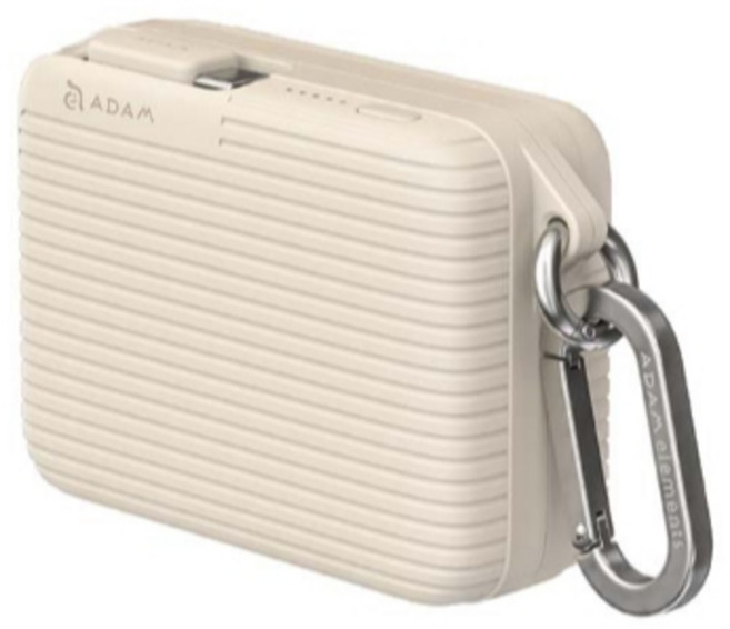 亞果元素 VIONTA T1 旅行用自帶線行動電源 10000mAh, 奶茶色