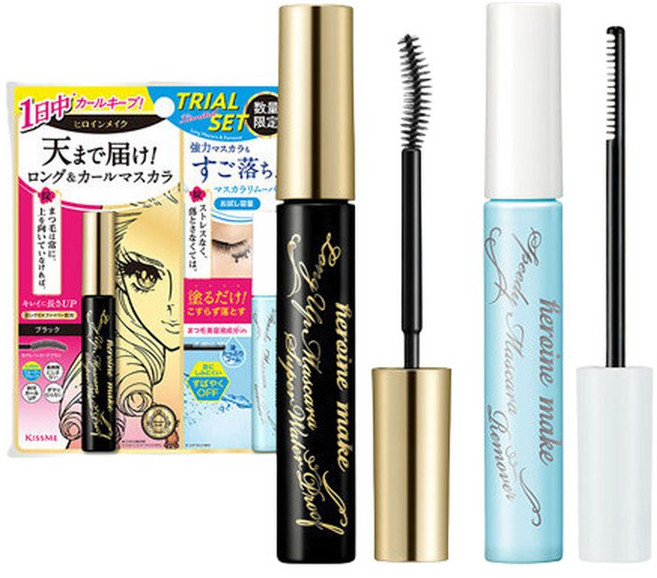 키스미 히로인메이크 롱 업/볼륨 업 마스카라 슈퍼 워터프루프, 01 롱업딥블랙(LU)+스피디미니, 1개, 브라운