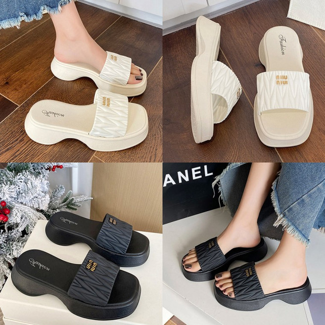 쭈글통굽슬리퍼 슬리퍼 쪼리 여성신발 여름 키높이