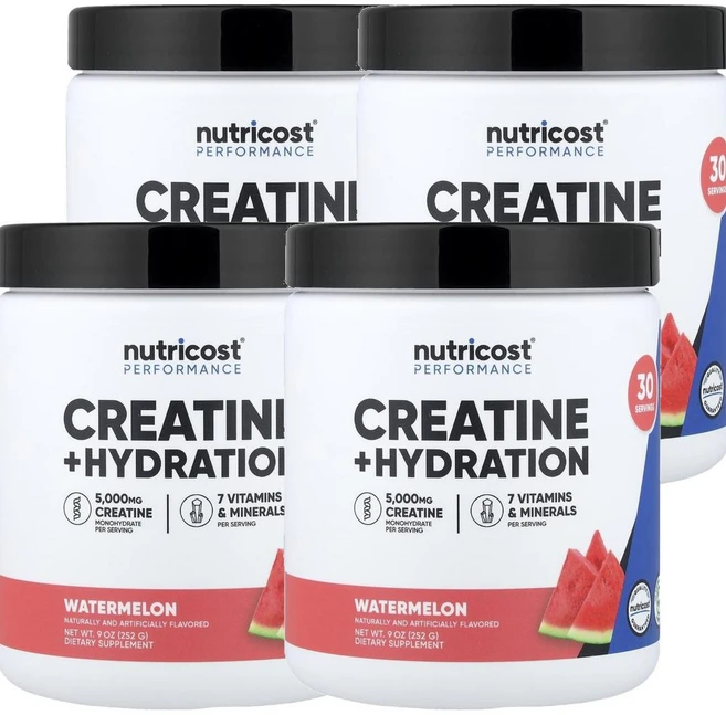 뉴트리코스트 퍼포먼스 크레아틴 플러스 하이드레이션 워터멜론 Nutricost Performance Creatine + Hydration Watermelon 252g - 쿠팡