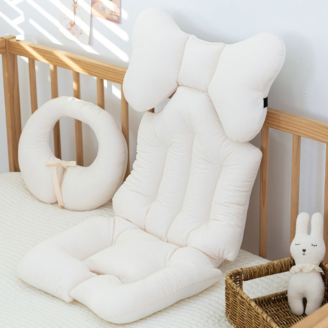 마롤로뜨 내추럴 유모차 라이너 사계절 양면 시트 신생아 카시트, 아이보리-내추럴라이너, 1개