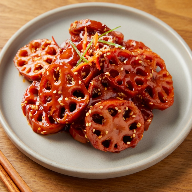 [국내제조]쫀득하고 아삭한 밥도둑 연근조림 맛있는 밑반찬, 4kg, 1개