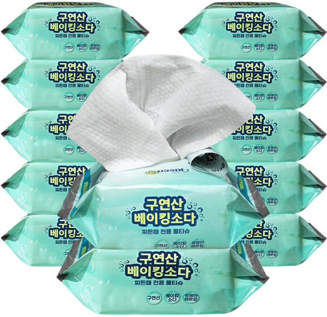 에파타클린업 구연산 베이킹소다 키친앤 리빙 물티슈, 12개