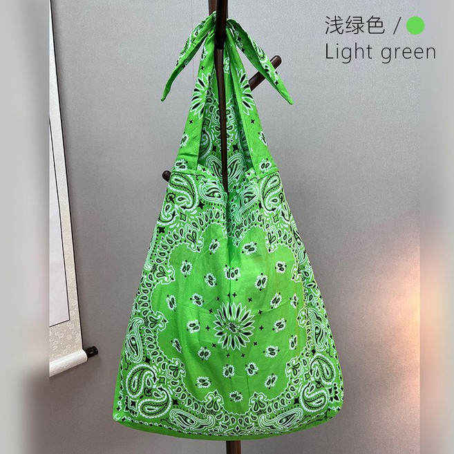 반다나 가방 에코백 페이즐 초록 노랑 화이트 퍼플 핑크