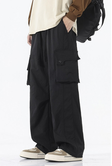 BDICOOL 남성 캐주얼 카고 팬츠 남자 허리 밴딩 카고 바지 T8015