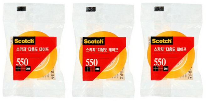 3M 스카치테이프 다용도테이프 522 리필 12mmx20M, 3개