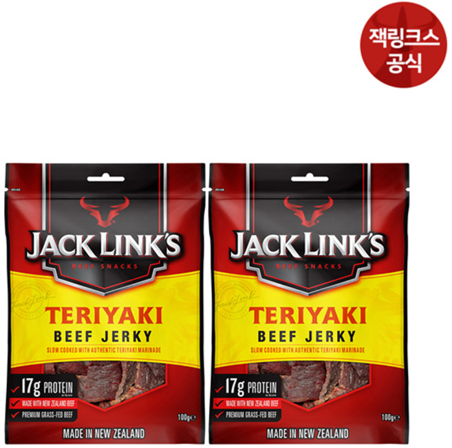 잭링크스 데리야끼 100g 육포 소고기육포, 2개