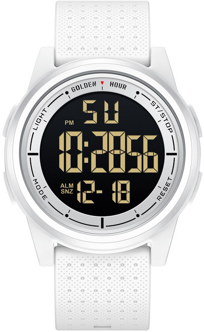 GOLDEN HOUR 광각 디스플레이 고무 스트랩 손목 시계와 울트라 얇은 미니멀리스트 스포츠 방수 디지털 시계 남자 1313P