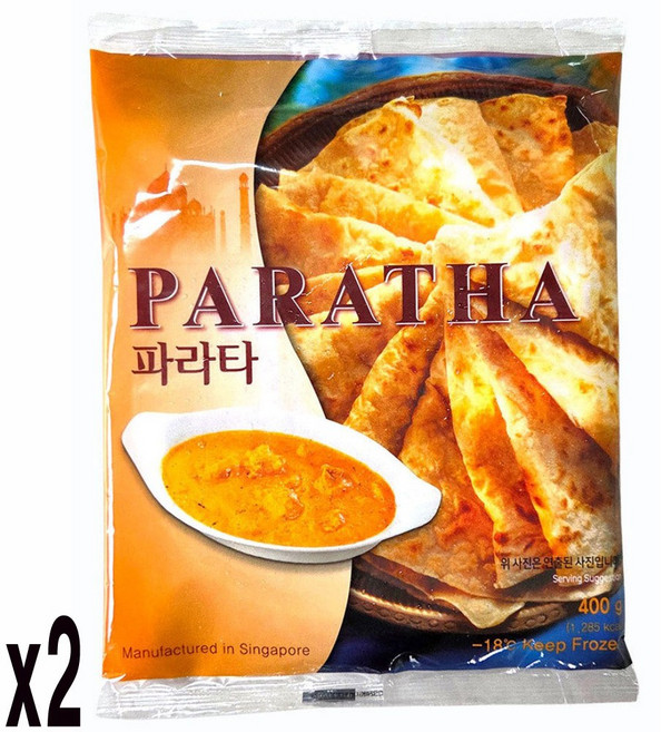 새마원 냉동 정통 인도빵 파라타 400g 패스트리 페스츄리 난 전병 피자 또띠아, 2개