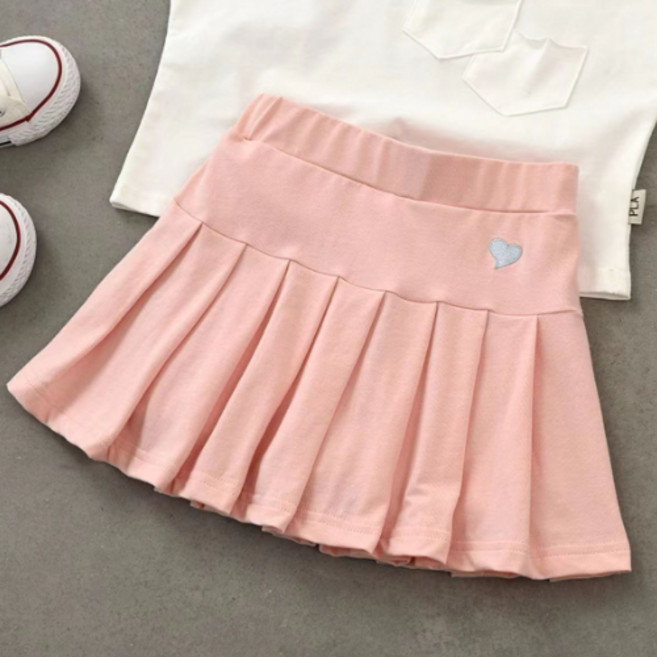 여아 롱스커트 주름 캉캉 스트라이프 치마 유아동 여름 데일리룩 러블리