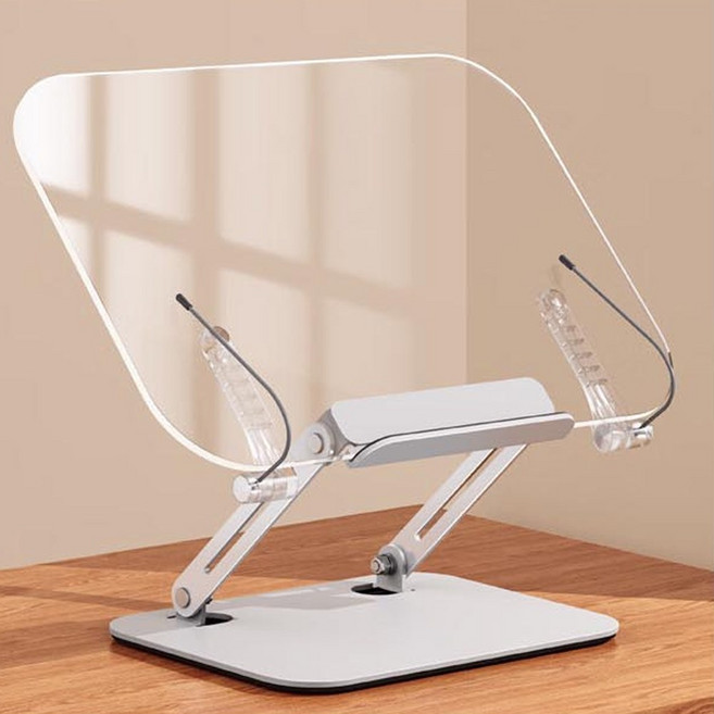 메이크잇업 360도 회전 투명 독서대 각도조절 높이조절 독서대 책받침대 북스탠드 책거치대 노트북 태블릿 거치대, 고정형