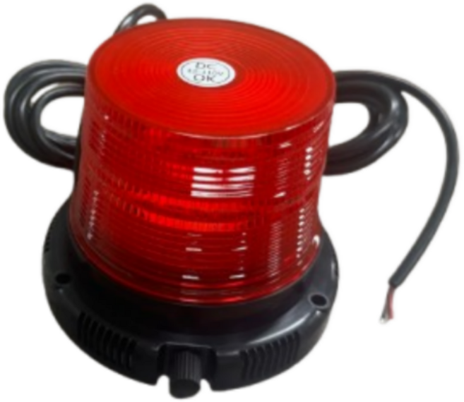 지게차 소리나는 경광등 볼륨조절 한국음성 자석형 LED 창고 안전등 12V 48V 프리, 빨강, 1개