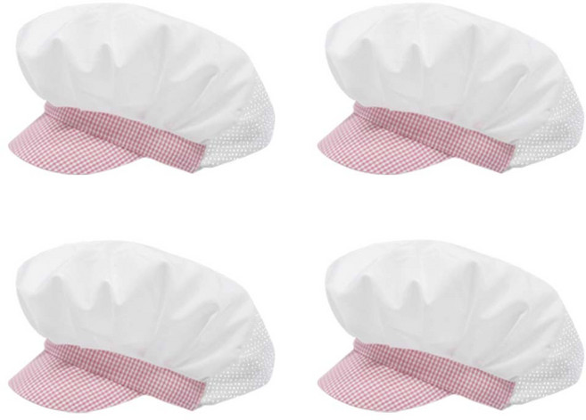 [홈샘] 반망사 위생 주방모자 4개, 핑크 반망사