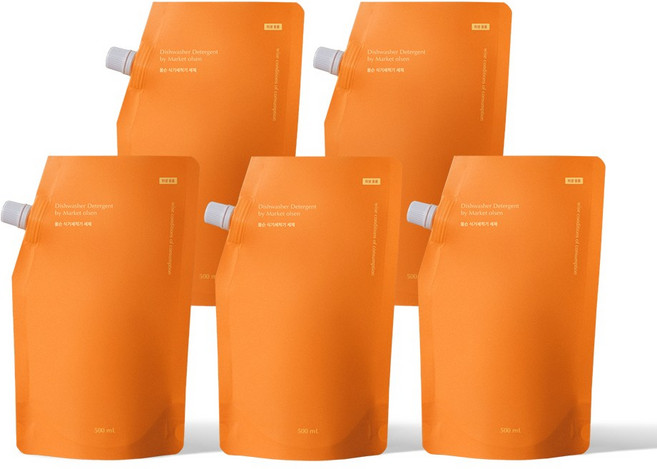 [메가팩] 마켓올슨 식기세척기 세제 500mL 리필 5개 (용기미포함), [메가팩] 식기세척기 세제 리필