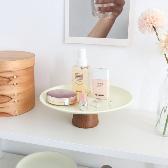 케이트가든 케이크 스탠 악세사리 소품 빈티지 철제 소지품 트레이, 아이보리