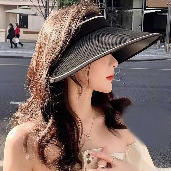 여성 여행용 썬캡 햇빛가리개 뚜껑없는 모자 산책 어린이집 등원 하원