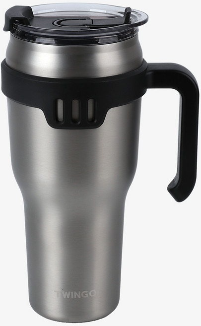 트윙고 자이언트 진공 빅머그 1200ML 핸들 대용량 텀블러, 스틸그레이, 1개