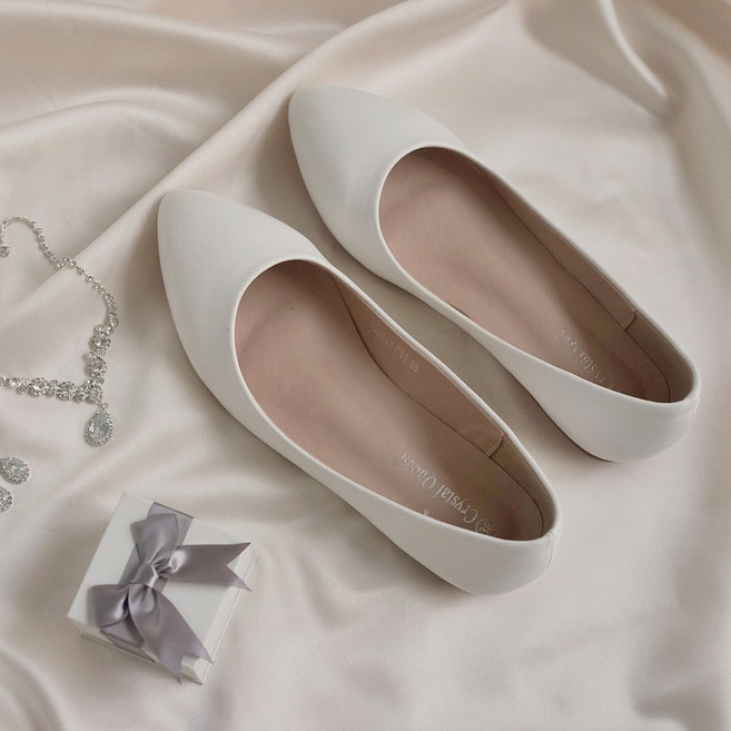 엘블랑꼬 웨딩 플랫슈즈 낮은굽 빅사이즈 웨딩촬영 만삭 스튜디오 화이트 신발