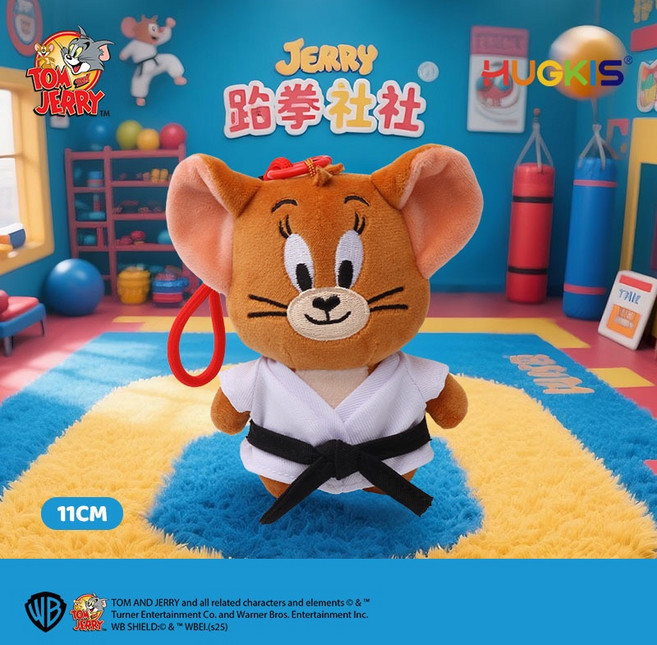 오후 꽃 톰과 제리 스포츠 시리즈 봉제 인형 키링, 1개, 태권도