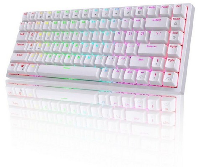 RKI 레인보우 LED 게이밍 기계식 키보드 청축 적축 갈축, 84key갈축
