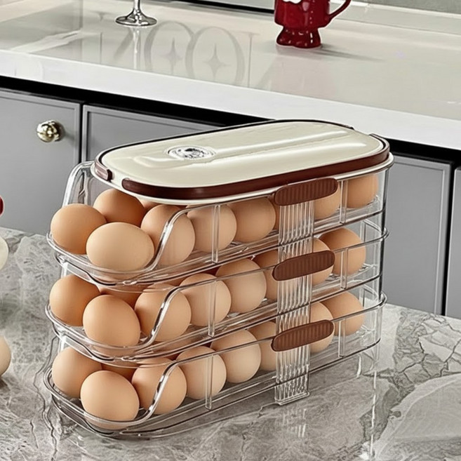 에코그린 3단 계란 롤링 보관함, 2열3단(42구), 1개