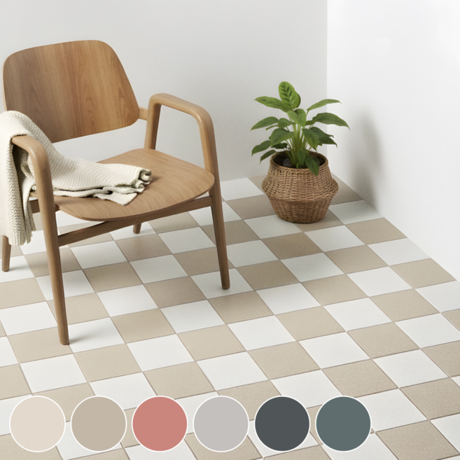 자취생활연구소 조립식 틈없는 스퀘어 데크타일 바닥재, 36개, 차콜