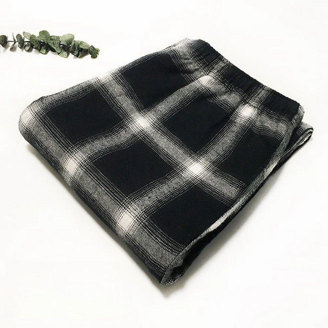 남성 홈웨어 바지 가을 겨울 캐주얼 빅사이즈 체크 편안한 잠옷 긴바지 루즈핏 파자마 팬츠 WMY