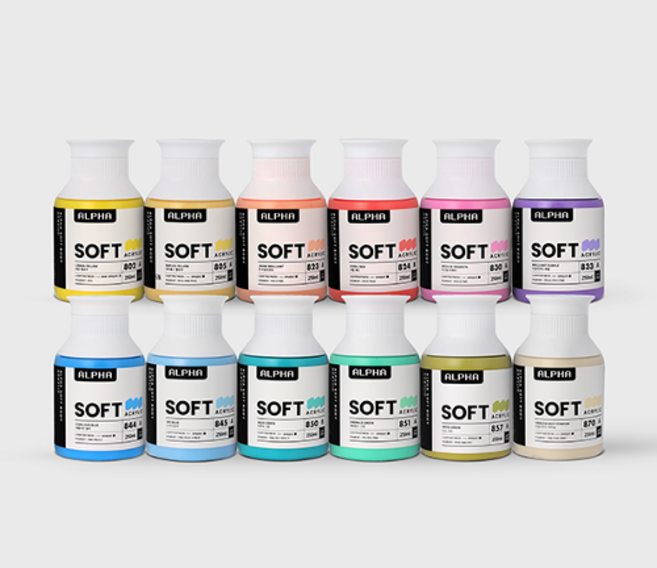 알파소프트바디 아크릴물감 세트 250ml, 12B 세트(파스텔)