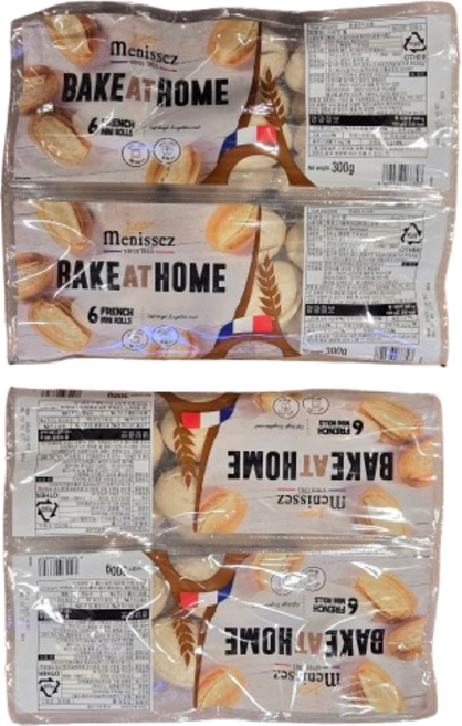 (산들에바람 냉동센터) 코스트코 미니프렌치롤 냉동빵 바게트 생지 (수량선택 가능) 아이스포장, 2개, 1.2kg