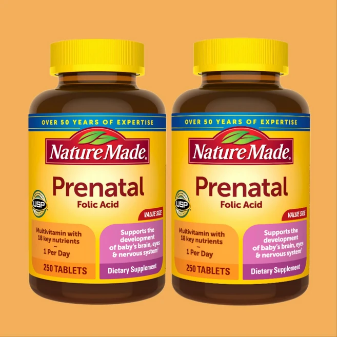 네이처 메이드 임산부 엽산 프리네이탈 엽산 250정 X 2통 - 쿠팡