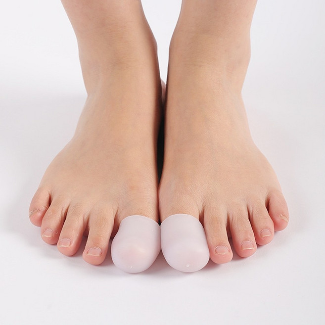 미즈코스 발가락 보호 골무 보호캡 엄지 발톱 튜브, 2개, 막힌형-엄지 흰색