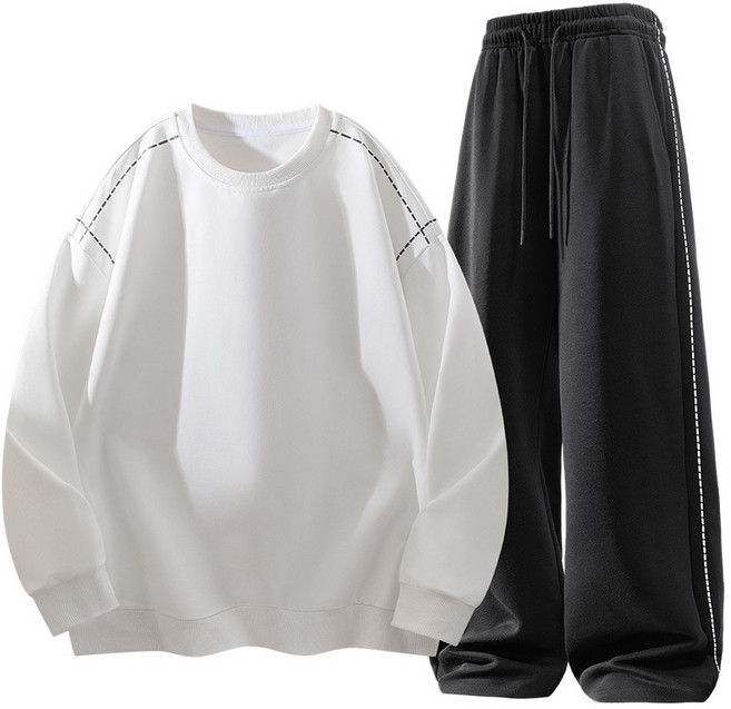 스타일닥터 남녀공용 봄가을 캐주얼 루즈핏 맨투맨 와이드 트레이닝 세트