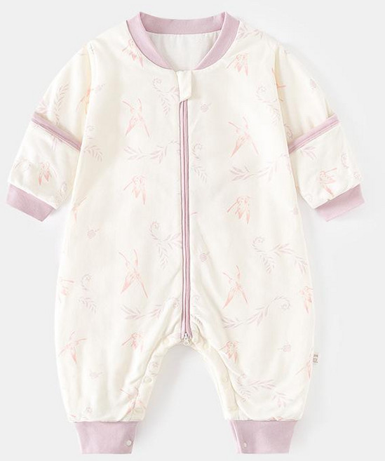 洁白 嬰兒睡袋 春秋冬 夾棉 分腿加厚 睡衣 新生兒 拉鍊式 多功能 防踢被