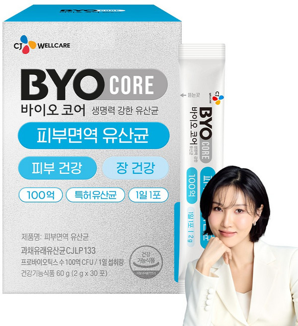 BYO 코어 피부면역 유산균 30p, 60g, 1개