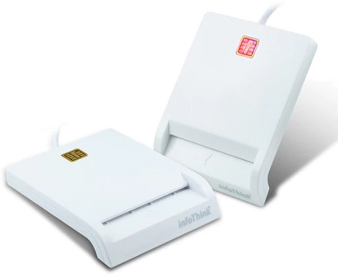 訊想 IT-500U 晶片讀卡機 支援ATM轉帳/報稅/數位身分證, 白, 1個