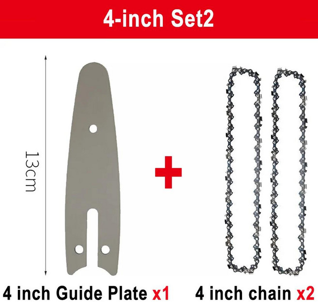 호환 1/4 전기 톱 체인 가이드 4/6/8/10 인치 휴대용 미니 로깅 블레이드 가지 치기 액세서리, 10 4-inch Set2, 1개
