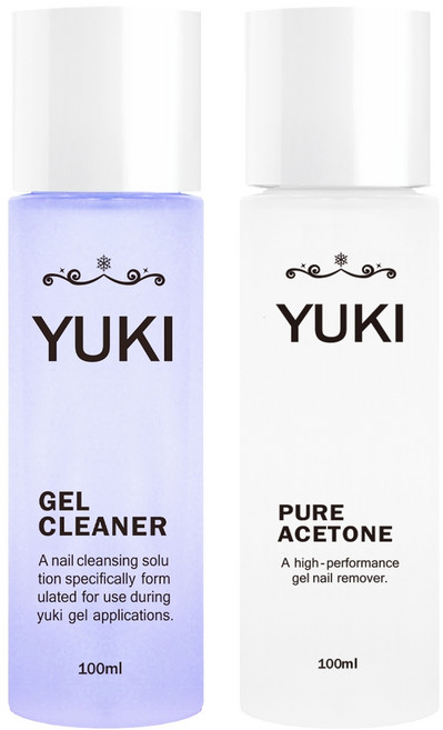 유키 젤네일 젤클리너 퓨어아세톤 100ml 세트, 1세트, 젤클리너100ml+퓨어아세톤100ml