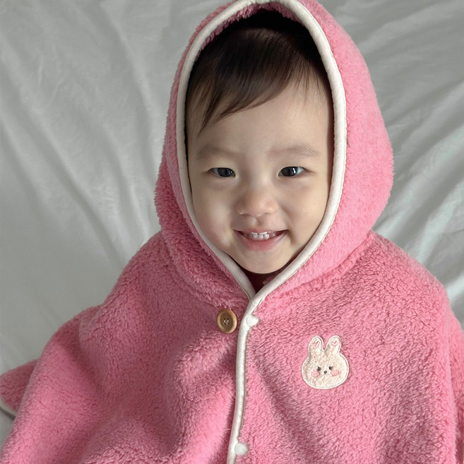 돗투돗 큐비 벨보아 겨울 아기 망토블랭킷 아기띠 사용가능, 베이비바니(진핑크)