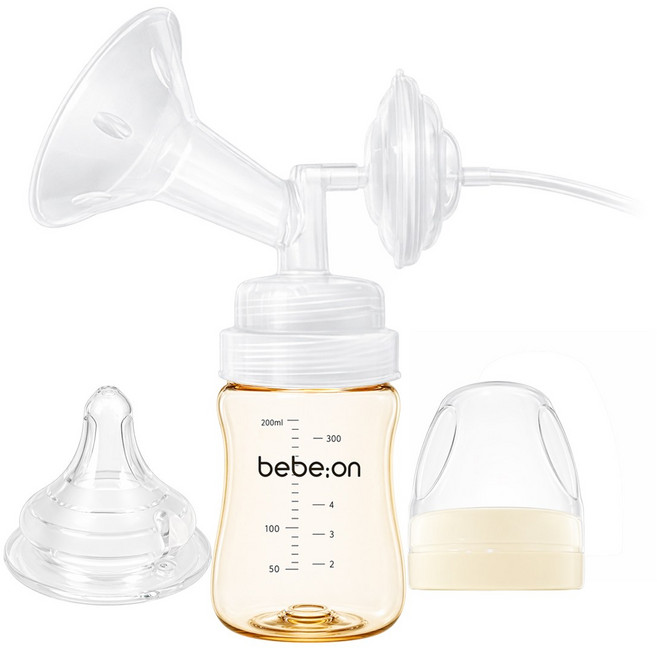 베벨라 PPSU 와이드 수동식 유축세트(깔대기+젖병+젖꼭지) 스펙트라 시밀레 유축기 호환, PPSU200젖병, 1박스, 일반와이드32 mm