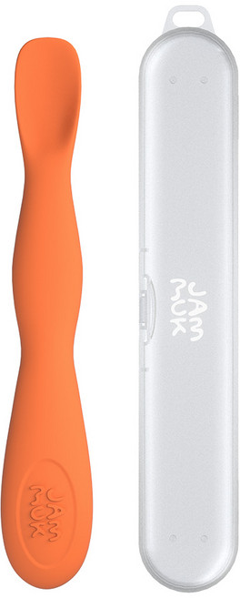 잼먹 이유식 떠먹스푼 + 케이스 세트, 오렌지, 1세트