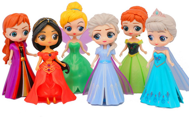 CAVORT 클립인형 디즈니프린세스인형 엘사 안나, 12cm, 클립인형2, 1세트