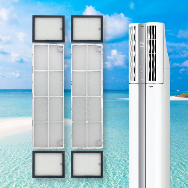 LG 휘센 에어컨필터 스탠드형 듀얼 스마트 2in1 위너 칸 벽걸이 타워플러스I 손연재 크라운 신형 구형 호환, 1세트, 듀얼 신형 기본세트(미니4EA+플러스2EA)