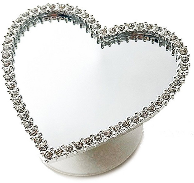 아워리빙 큐빅 미러 스마트톡, 하트 실버, 1개